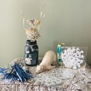 Lot of Winter Snowflake Decor, December Christmas January Snow
